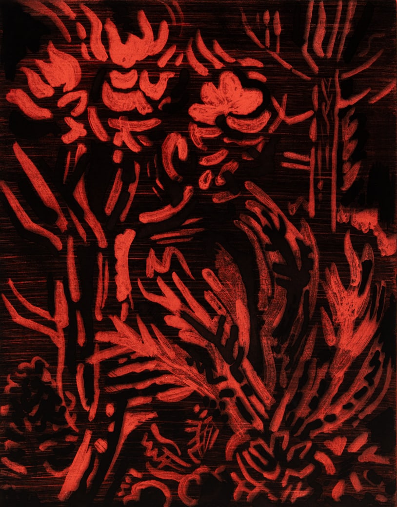 Karl Schrag (Ger. 1912-1995), "Evening Fragrance of Gardens" 1963, Color etching and aquatint on (1 of 6)