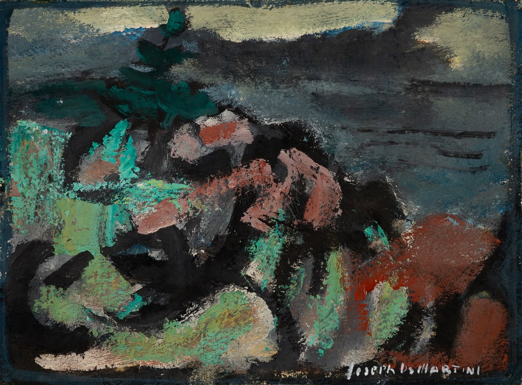 Joseph De Martini (Am. 1896-1984), Red and Green, c. 1950, Oil on paper, framed under glass (1 of 5)