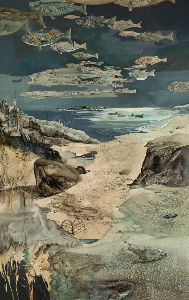 Laurence Sisson (Am. 1928-2015), Coastal Dreamscape, Oil on masonite, framed (1 of 4)