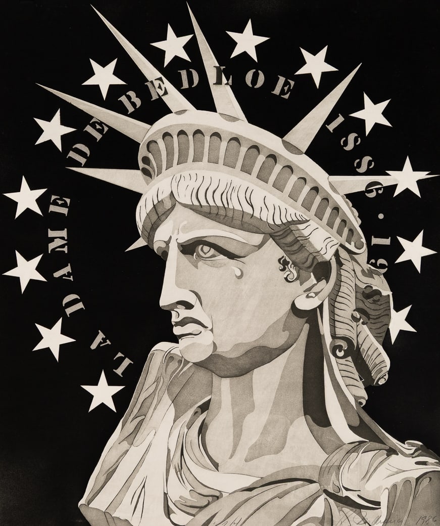 Robert Indiana (Am. 1928-2018), "La Dame Noir" 1986, Etching and aquatint on paper, unframed (1 of 5)