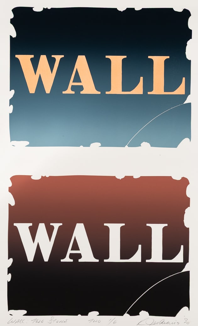 Robert Indiana (Am. 1928-2018), "Wall: Two Stone" 1990, Lithograph on paper, unframed (1 of 6)