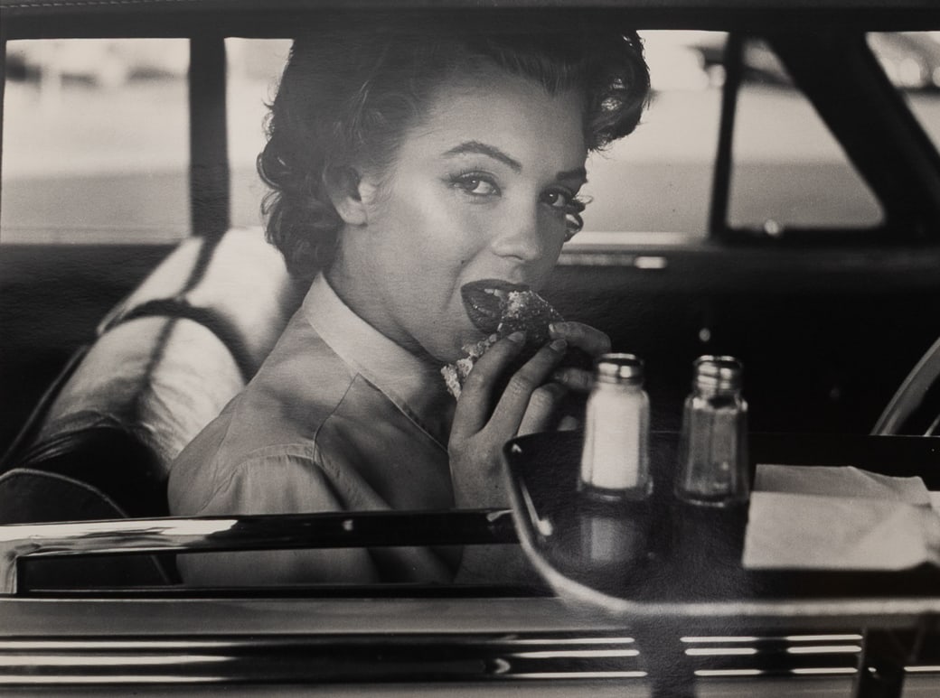 Philippe Halsman (Am. 1906-1979), Marilyn at the Drive-In, 1952, Gelatin silver print, matted (1 of 1)