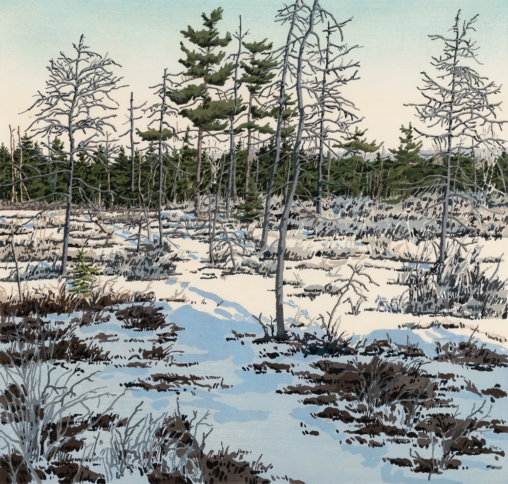 Neil Welliver (Am. 1929-2005), Little Marsh, Woodcut, framed under glass (1 of 6)
