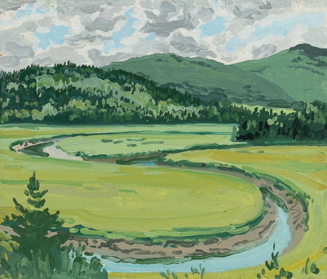 Neil Welliver (Am. 1929-2005), Study for Untitled Brigg's Meadow, c. 1970, Oil on canvas, framed (1 of 6)
