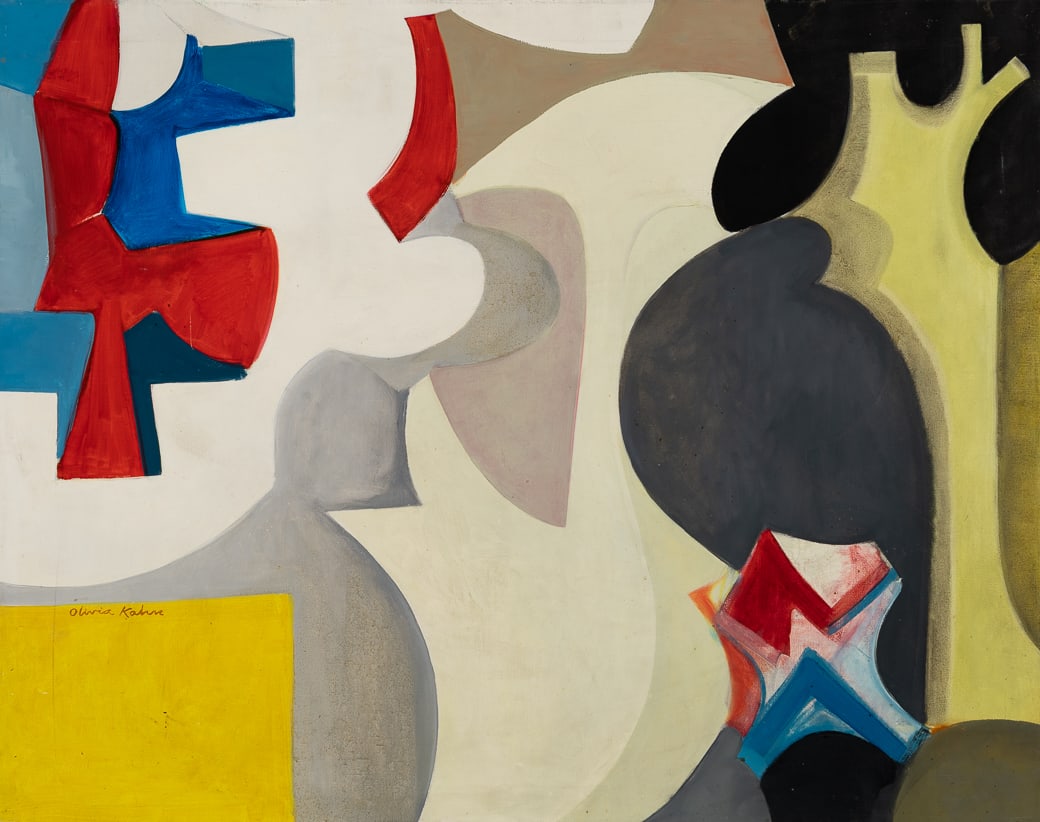 Olivia Kahn (Am. 1920-2015), #10, Acrylic on canvas, framed: Olivia Kahn (Am. 1920-2015) #10 Acrylic on canvas, framed Signed l.l. 29 7/8" x 37 3/4" actual, 30 5/8" x 38 3/4" framed Provenance: Private collection Falmo
