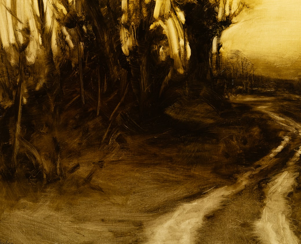 Dennis Sheehan (Am. b. 1950), Old Forest Road, Oil on canvas, framed: Dennis Sheehan (Am. b. 1950) Old Forest Road Oil on canvas, framed Signed l.l. 24" x 30" actual, 31" x 37" framed Provenance: Private collection New Hampshir