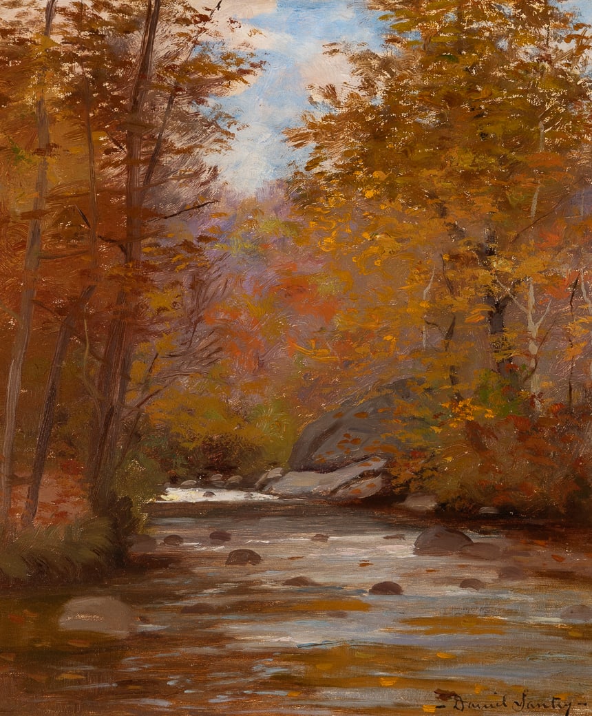 Daniel Francois Santry (Am. 1859-1915), Ammonoosuc River, Oil on canvas, framed (1 of 4)