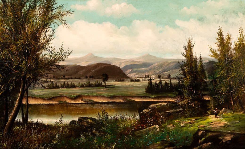 George Goodall (Br. 19th Century), Mt. Washington and Mt. Madison from Androscoggin River, Oil on (1 of 5)