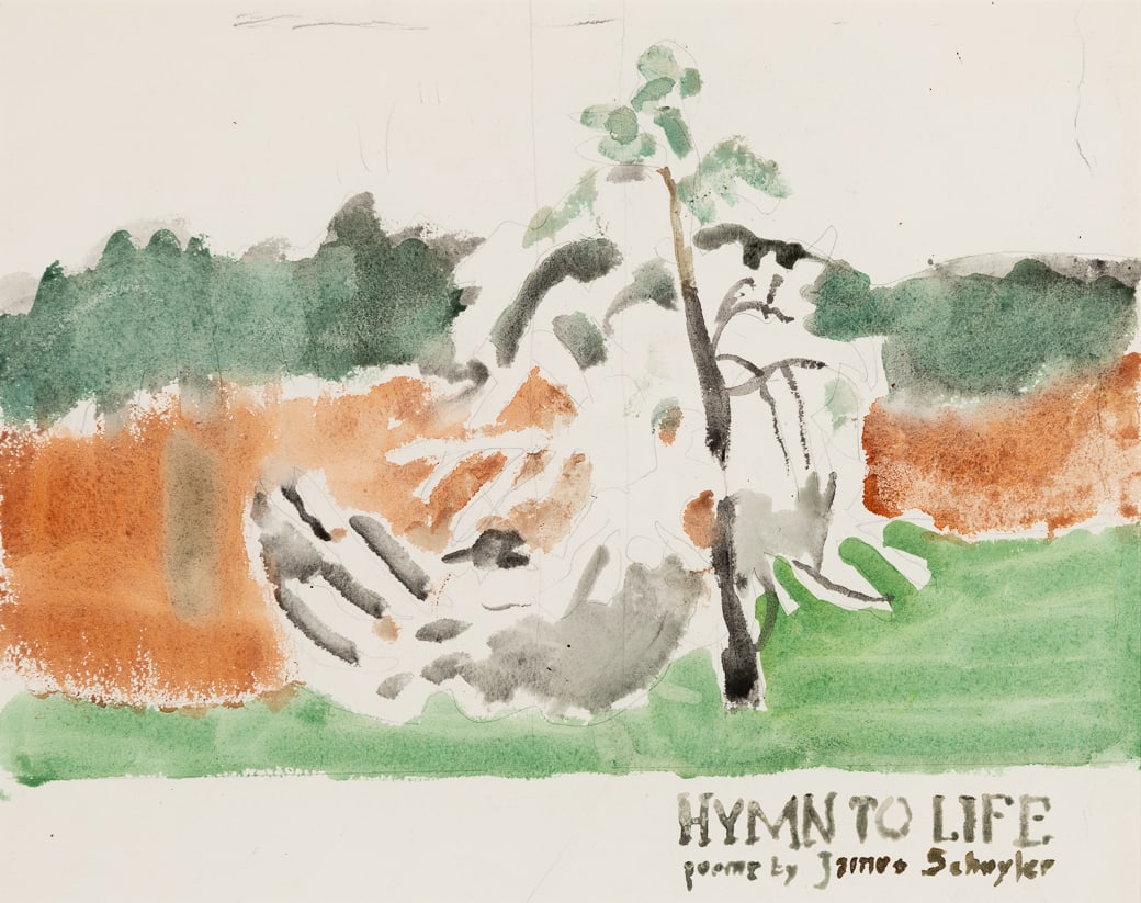 Fairfield Porter (Am. 1907-1975), "Hymn to Life", Watercolor on paper, framed under glass: Fairfield Porter (Am. 1907-1975) "Hymn to Life" Watercolor on paper, framed under glass Unsigned, estate stamp on verso 13 3/8" x 17 3/8" sight, 21 3/8" x 24 7/8" framed Pro