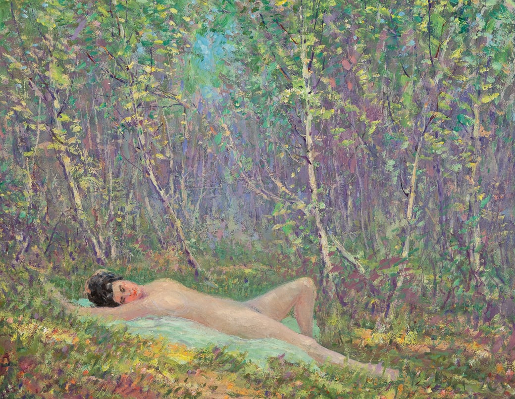 Harry Leslie Hoffman (Am. 1871-1964), Nude, Oil on board, framed