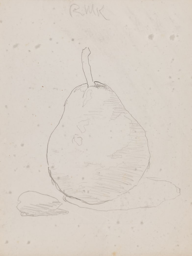 Robert Kulicke (Am. 1924-2007), Solo Pear, Pencil on paper, framed under glass (1 of 5)
