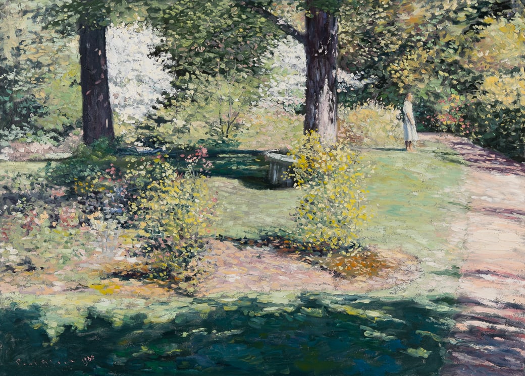 Paul Black (Am. 1951-2014), Garden Stroll, 1985, Oil on canvas, framed (1 of 4)