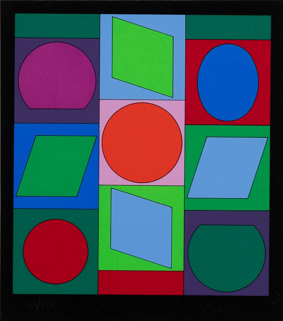 Victor Vasarely (Hungarian/Fr. 1906-1997), Fundamental , Serigraph, framed under glass (1 of 6)