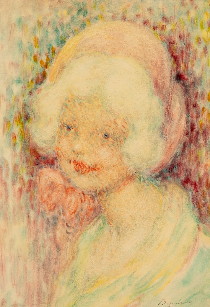 Lucien Boulier (Fr. 1882-1963), Portrait de la Fille (The Artist's Daughter), Oil on masonite, (1 of 6)