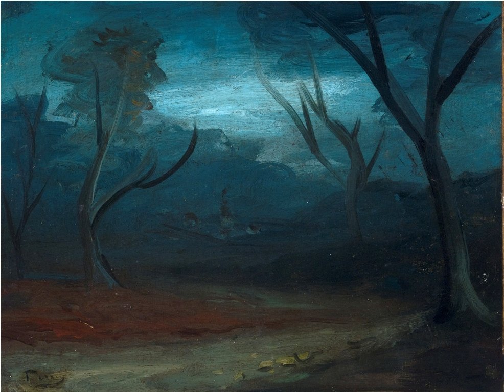 Blue Landscape: André Derain Fr. 1880–1954 Blue Landscape Signed "Derain" l.l. Oil on canvas 9 1/2 x 11 1/2 in. (24.1 x 29.2 cm) Property of Michael Lazrus, Elkins Park, Pennsylvania and Ogunquit, Maine Jay Kaye L