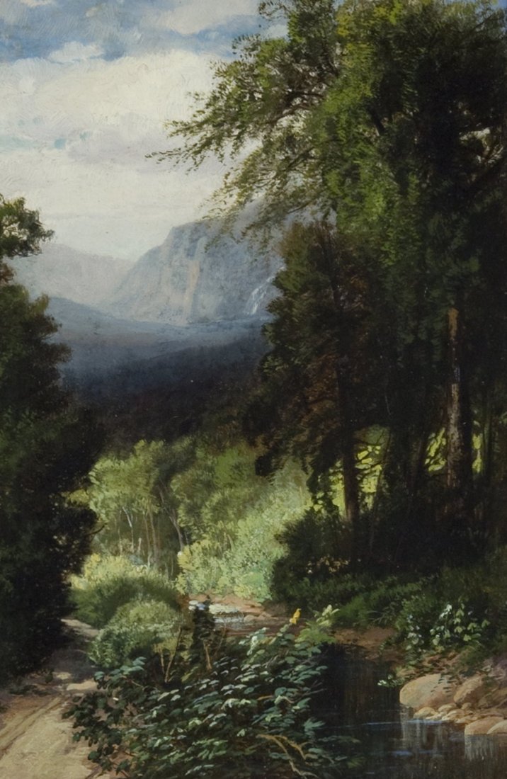 Tuckerman's Ravine: Harrison Bird Brown Am. 1831–1915 Tuckerman's Ravine Signed "H.B. Brown" l.r. Oil on fiberboard 10 1/2 x 7 1/4 in. (26.7 x 18.4 cm) Property of a Cape Elizabeth family Good condition, good appearanc