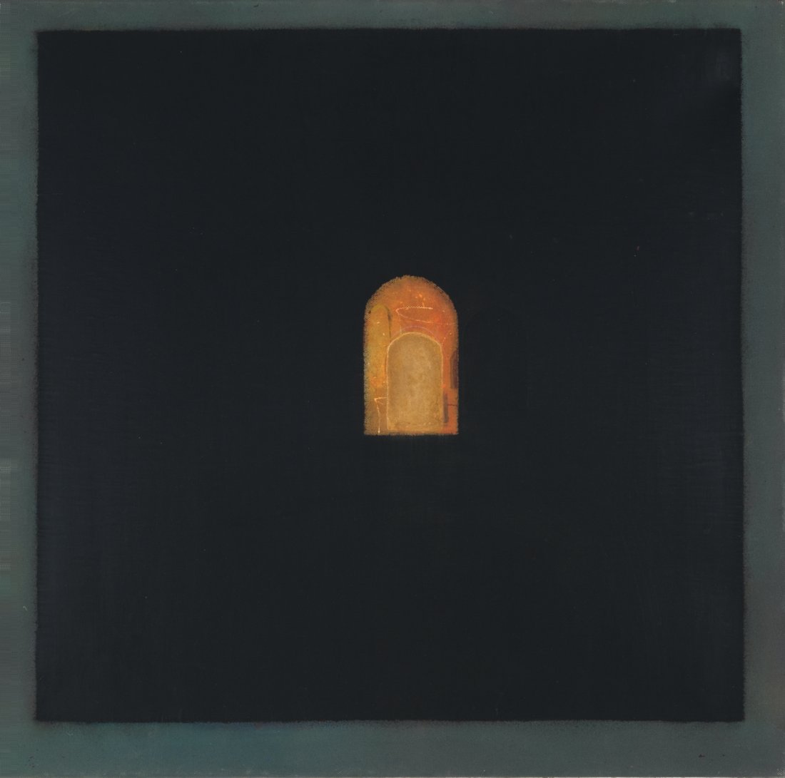 Johnnie Winona Ross Untitlted: Johnnie Winona Ross Am. Untitlted Signed and dated "Johnnie Ross 90-91" verso Mixed media 24 x 24 in. 61.0 x 61.0 cm The artist by email, reprinted by permission: The green stain was a Swiss acrylic I