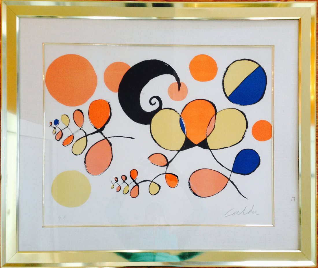 Alexander Calder Untitled: Alexander Calder Am. 1898–1976 Untitled Color lithograph Signed in pencil by the artist \"EA\" l.l. which indicates it is for use by the artist and "Calder" l.r. by the artist, both in pencil, Prope
