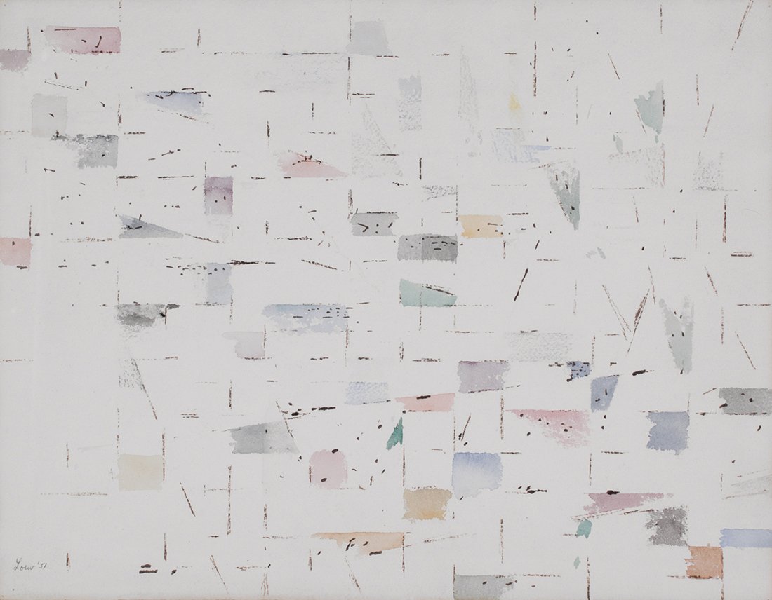 Michael Loew: Michael Loew Am. 1907–1985 Untitled Signed and dated "Loew '51" l.l. Watercolor 15 x 19 1/2 in. 38.1 x 49.5 cm Property of Joan and Arthur Bugs Baer, Madison, Connecticut Provenance: RoGallery.com T