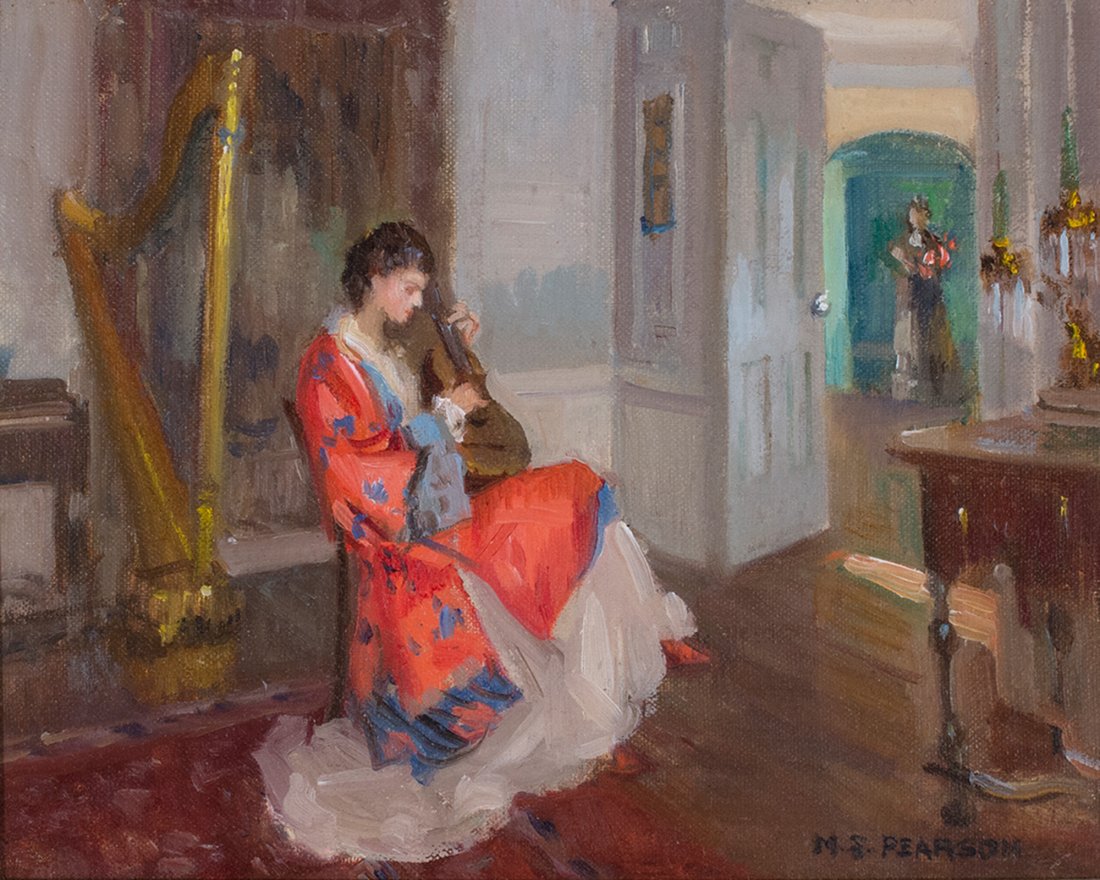 Marguerite Pearson: Marguerite Pearson Am. 1898–1978 The Musician Signed "M. S. Pearson" l.r. Oil on canvasboard 8 x 10 in. 20.3 x 25.4 cm Property of Joan Loré Provenance: By descent in the family to the current owne