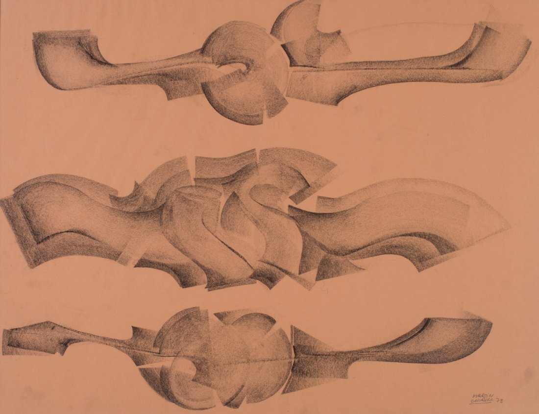 Martin Chirino: Martin Chirino Am. b. 1925 Untitled Studies for Sculpture Signed and dated "Martin Chirino 73" l.r. Charcoal 17 3/4 x 23 3/4 in. 45.1 x 60.3 cm