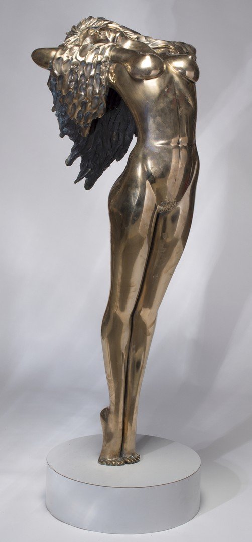 Tom Bennett: Tom Bennett Am. b. 1928 Nude Numbered and signed "4/12, Bennett" at the base of the figure's right foot Bronze 61 in. sight 154.9 cm sight Good condition, good appearance