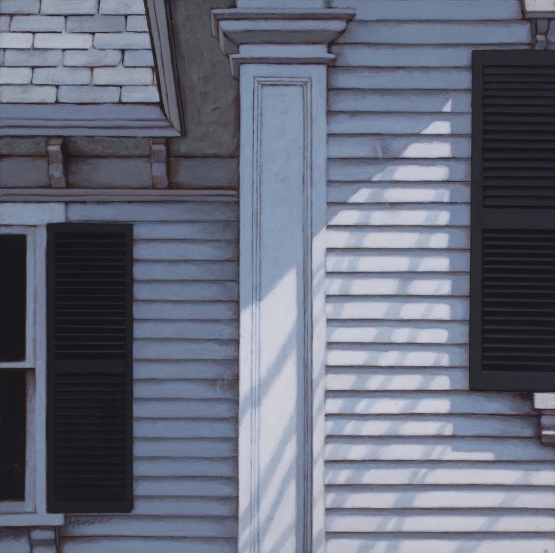 Gus Heinze: Gus Heinze Ger./Am. b. 1926 Brattleboro Clapboard Signed "Heinze" l.l. Acrylic on panel 19 3/4 x 19 7/8 in. 50.2 x 50.5 cm Provenance: Far Gallery, New York (label verso) Good condition, good appearan