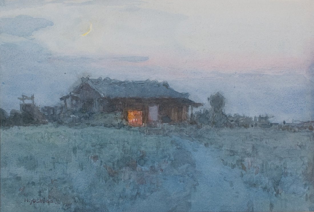 Hiroshi Yoshida: Hiroshi Yoshida Am./Japanese 1876–1950 Cottage Signed "H. Yoshida" l.l. Watercolor 6 1/2 x 9 1/2 in. sight 16.5 x 24.1 cm sight Provenance: Property of a collector, New Hampshire Good appearance, go