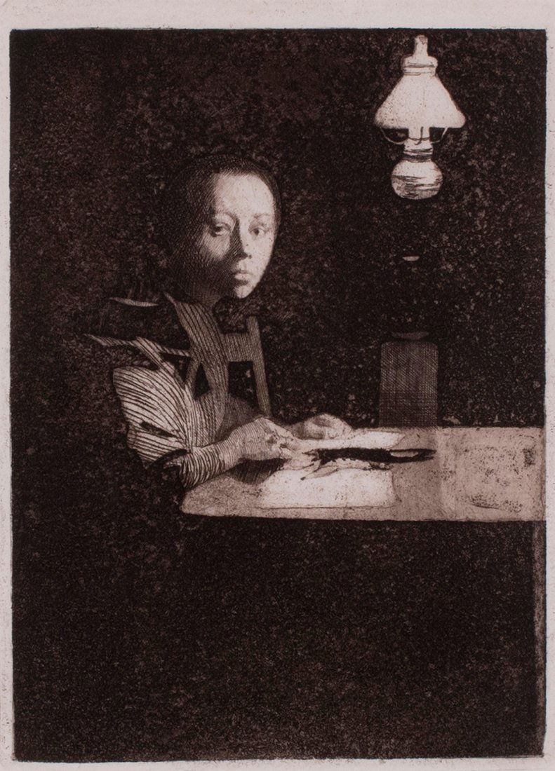 Kathe Kollwitz -  Selbstbilnis am Tisch (1 of 3)