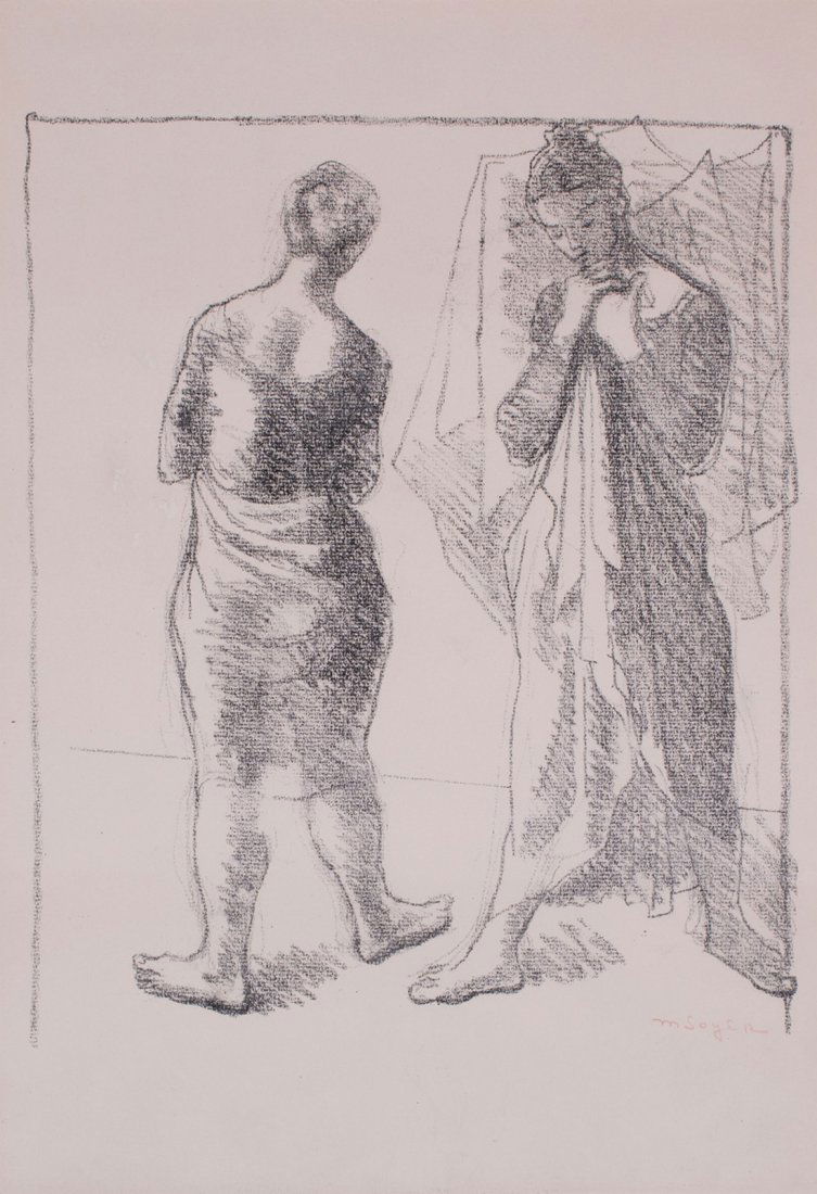 Moses Soyer - After the Shower: Moses Soyer Am. 1899–1974 After the Shower Signed "M. Soyer" l.r. Lithograph 18 x 13 in. 45.7 x 33.0 cm Artist Full Name:Moses Soyer Medium:Lithograph