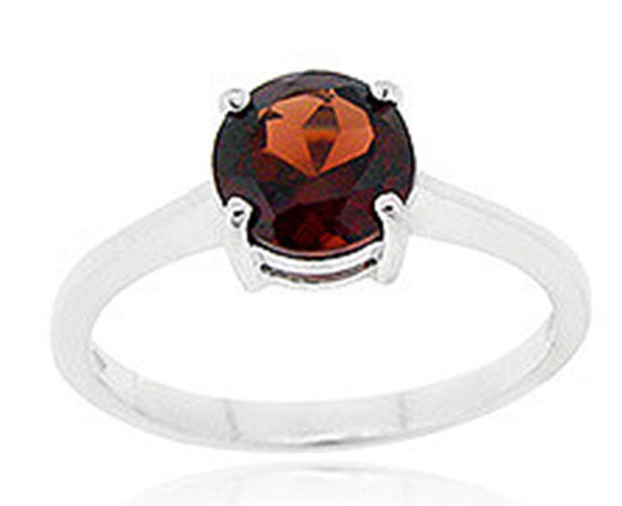 Natural Garnet 1.00ctw Ring 14kt White Gold: Mainstone: Garnet ; Total CTW: 1.00; Shape: Round ; Gem Size: 6mm ; Metal / Purity: 14kt White Gold