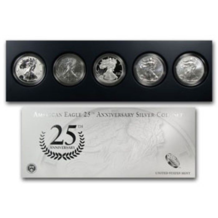 2011 American Eagle 25th Anniversary 5pc Silver Set: 2011 American Eagle 25th Anniversary 5pc Silver Set **