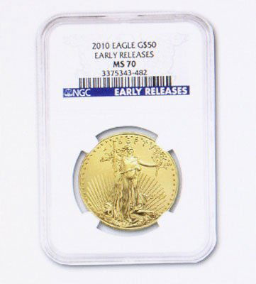2010 1 oz Gold American Eagle MS-70 NGC (Early: 2010 1 oz Gold American Eagle MS-70 NGC (Early Releases)Year ***2010Grade***MS-70Denomination**50Dim.**32.7Thick:**2.87mm
