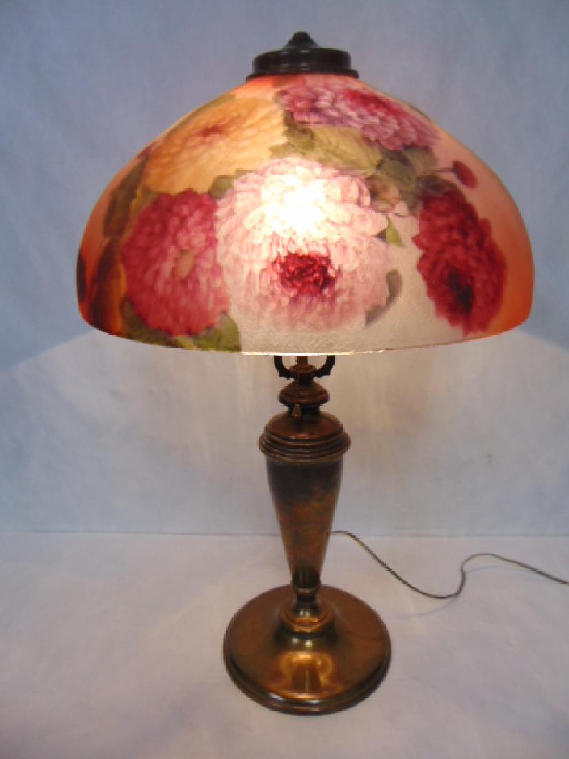 Antique Pittsburgh Reverse Painted Glass Lamp. | Painting lamps