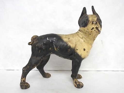 ANTIQUE CAST IRON HUBLEY BOSTON TERRIER DOG DOOR STOP - ANTIQUE CAST IRON HUBLEY BOSTON TERRIER DOG DOOR STOP