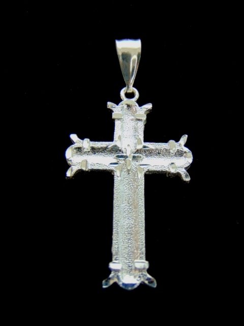 Vintage Sterling Silver Religious Cross Pendant (1 of 2)