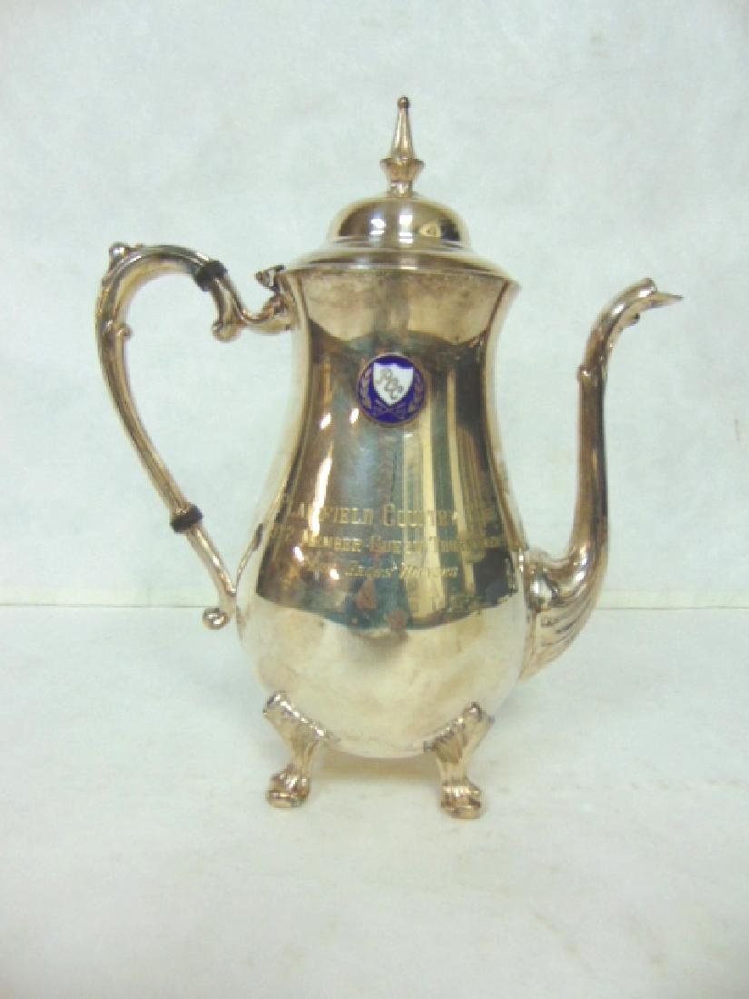 VINTAGE ENGLISH SILVERPLATE TEAPOT GOLF TROPHY (1 of 8)