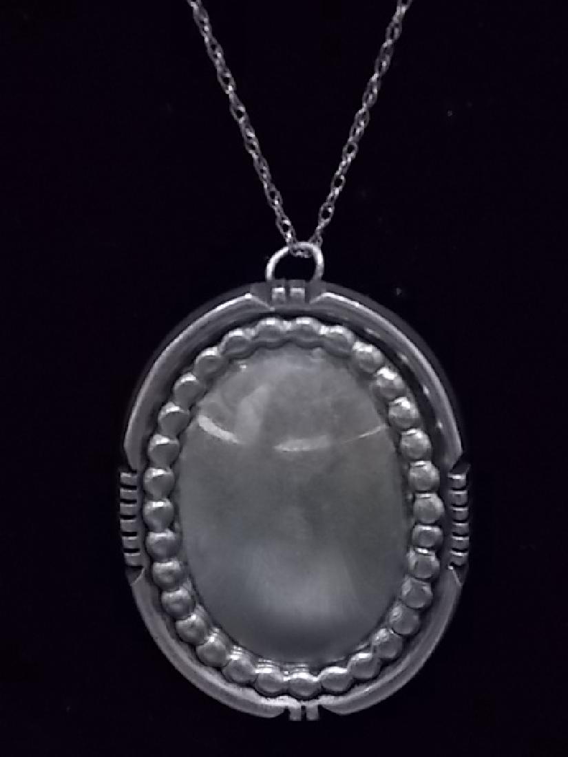 Sterling Silver Necklace W/ "IRV" Native Zuni Pendant (1 of 2)