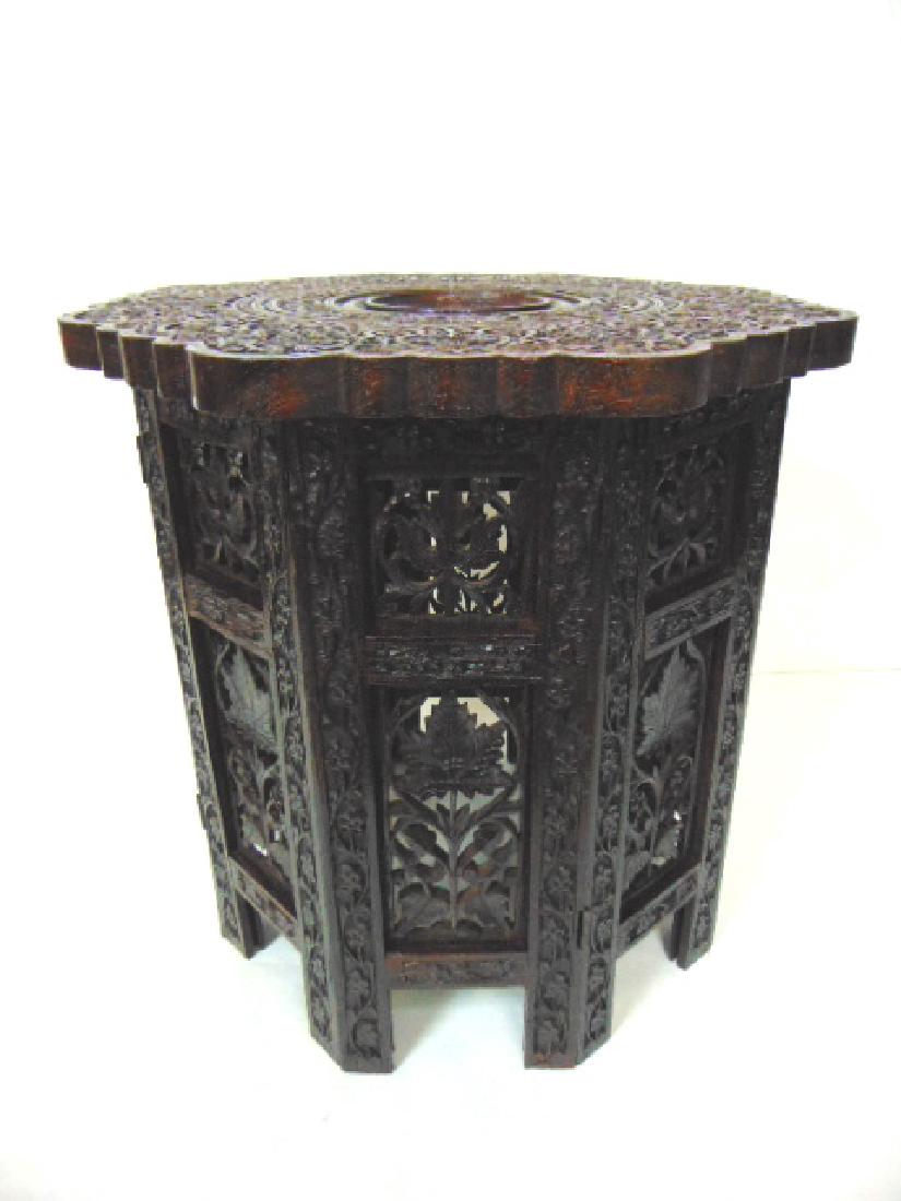 VINTAGE HAND CARVED GRAPE LEAF SIDE TABLE (1 of 5)