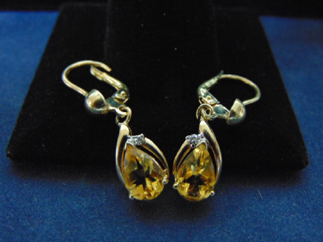 PR WOMENS ESTATE 14K GOLD EARRINGS W/ STONES 3.7g (1 of 3)