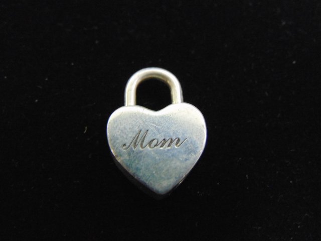 Vintage Tiffany & Co Sterling Silver Mom Heart Charm (1 of 3)
