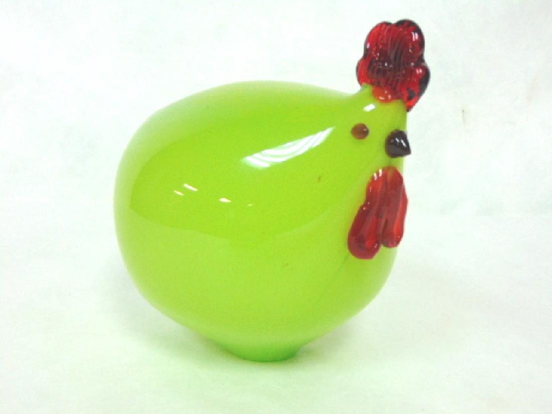 DECORATIVE HAND BLOWN ART GLASS ROOSTER (1 of 4)