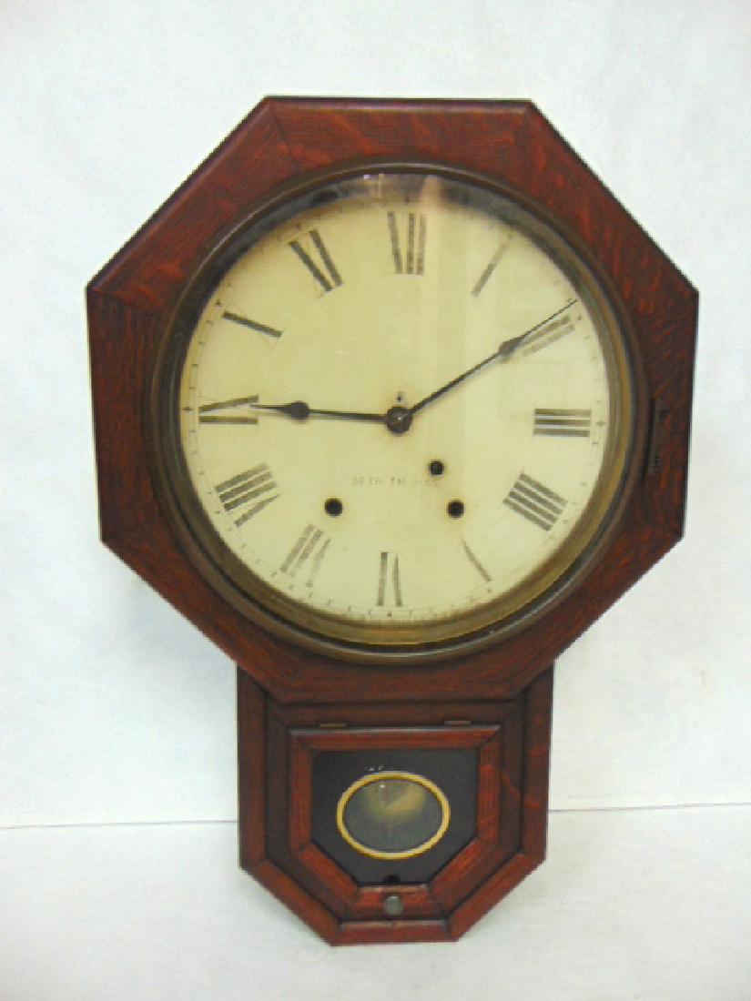 ANTIQUE SETH THOMAS REGULATOR CLOCK W/ OAK CASE Feb 04, 2018 Manny