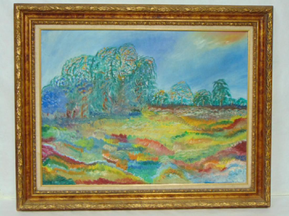VINTAGE OIL ON CANVAS IMPRESSIONIST PAINTING: A BEAUTIFUL VINTAGE OIL ON CANVAS IMPRESSIONIST PAINTING DONE BY ITALIAN ARTIST GIUSEPPE L' ASTORINA. THE PAINTING MEASURES 39 1/2" BY 31 1/2" WITH THE FRAME, AND IS IN GREAT CONDITION. AS YOU CAN SEE
