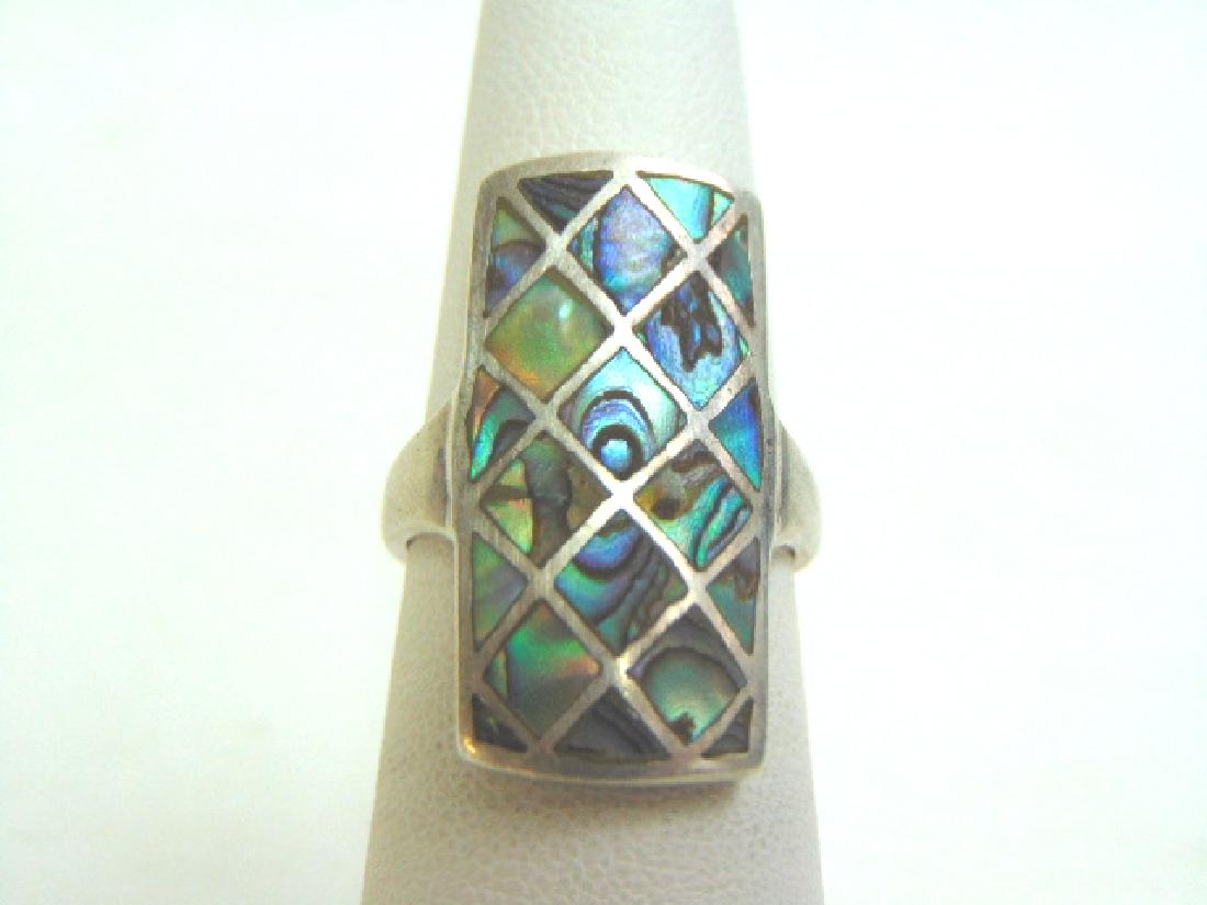 Vintage Estate Sterling Silver & Abalone Shell Ring (1 of 4)