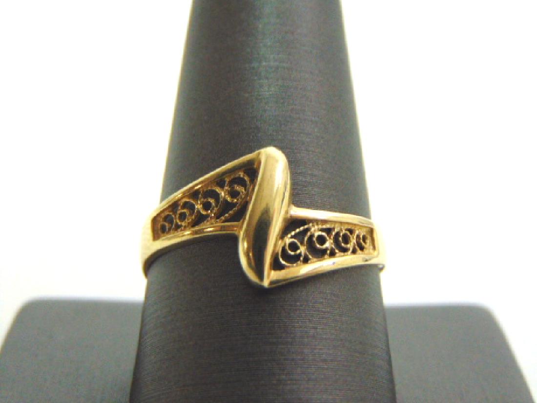 WOMENS VINTAGE ESTATE 10K GOLD FILIGREE RING 2.1g (1 of 4)
