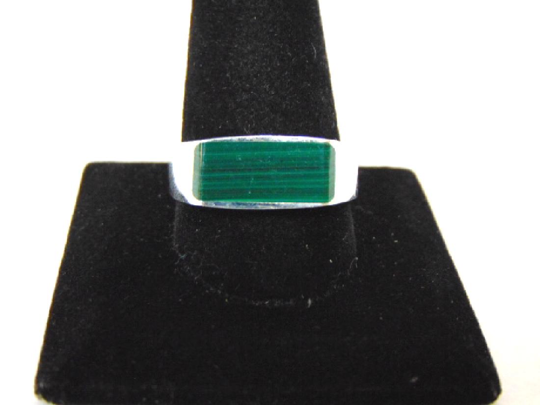 Mens Sterling Silver Ring w/ Malachite (1 of 4)