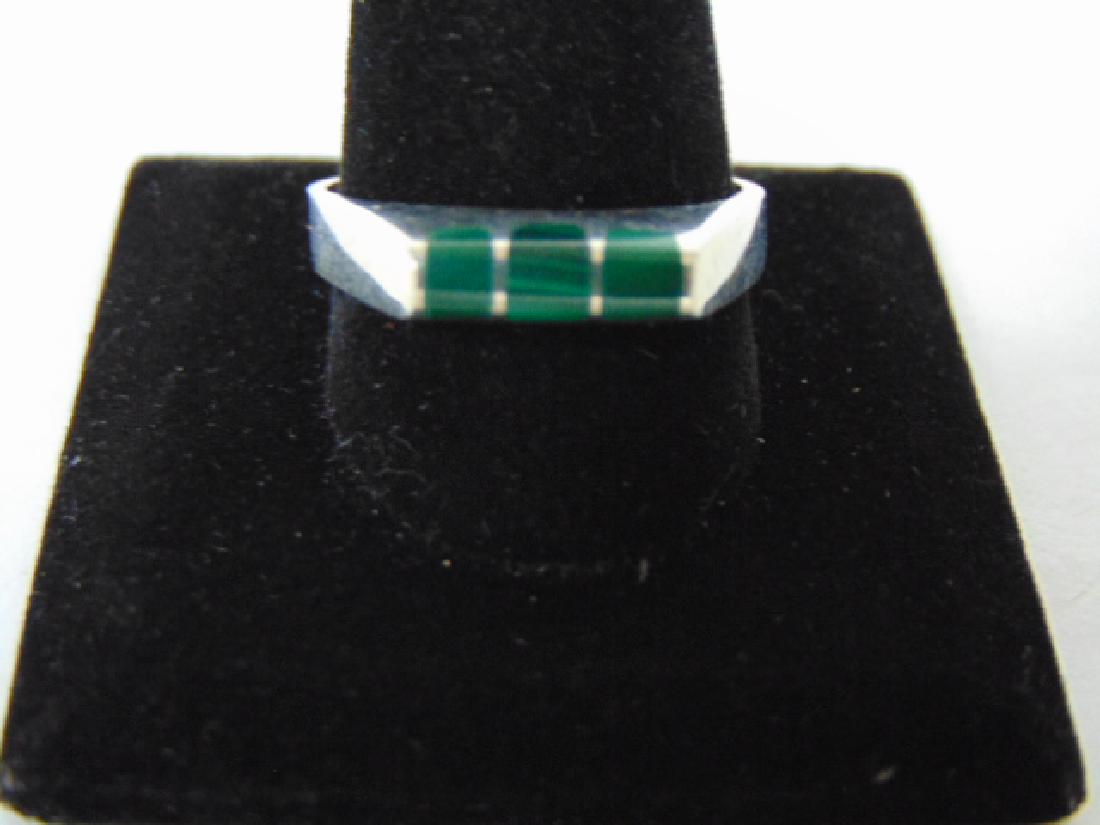 Mens Sterling Silver Ring w/ Malachite (1 of 3)