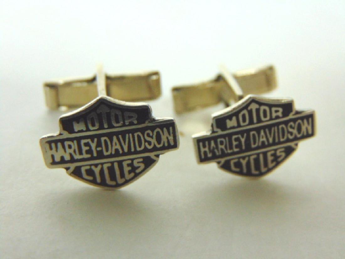 Sterling Silver Harley Davidson Motorcycle Cuff Links (1 of 2)