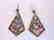 Womens Vintage Sterling Silver Earrings w/ Abalone